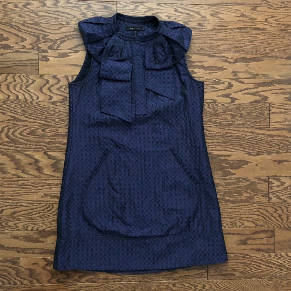 BCBGMAXAZRIA Black & Purple Jacquard dress  XS